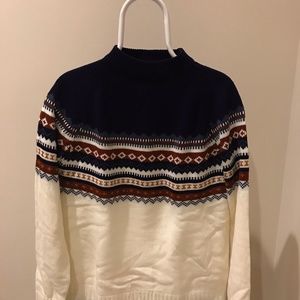 Vintage Fair Isle Mock Neck Sweater