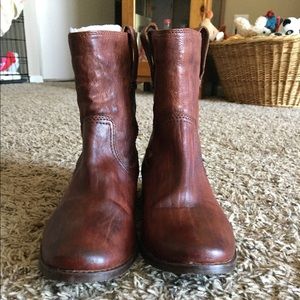 Frye Anna Shortie Boot Brown Sz 6.5