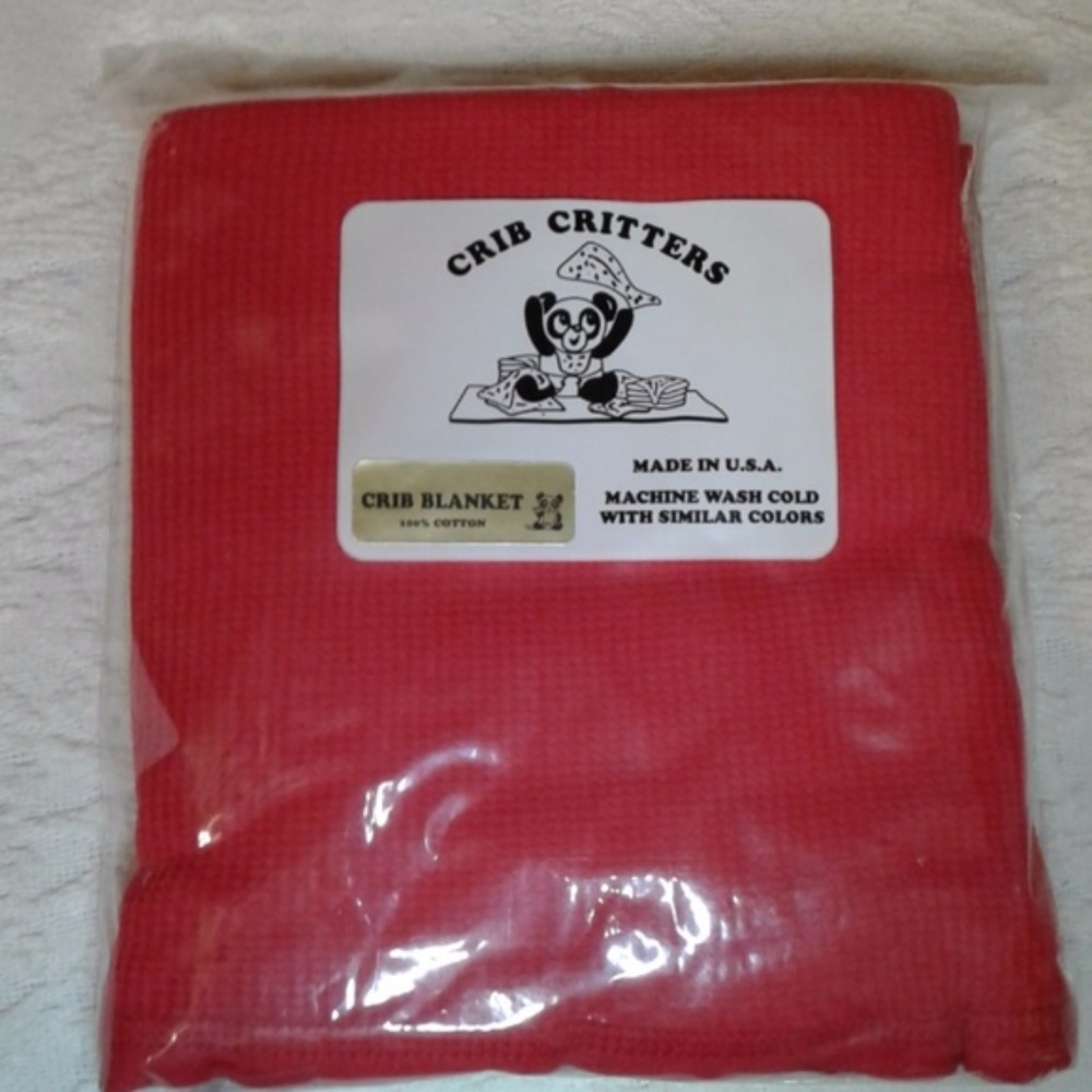 Red 35"x50" LG 100% Cotton Thermal Toddler Blanket