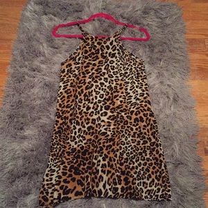 Leopard print shift dress