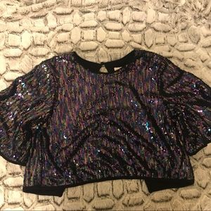 ASOS Sequin Cape Back Top