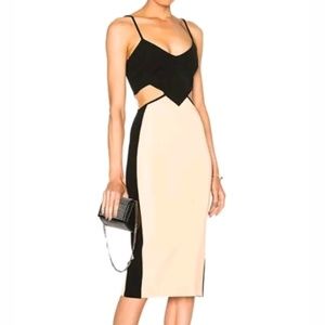 L (10-12) Black Pink Cutout Bandage Dress NWOT