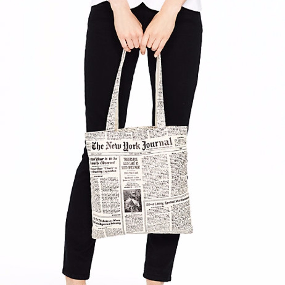Kate Spade Make Headlines Canvas Tote Bag