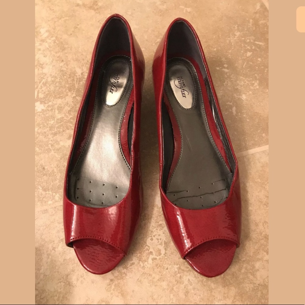 Alfani Step n Flex Red Patent Peep Toe Wedge