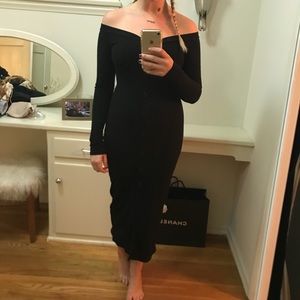 Reformation Black OTS dress