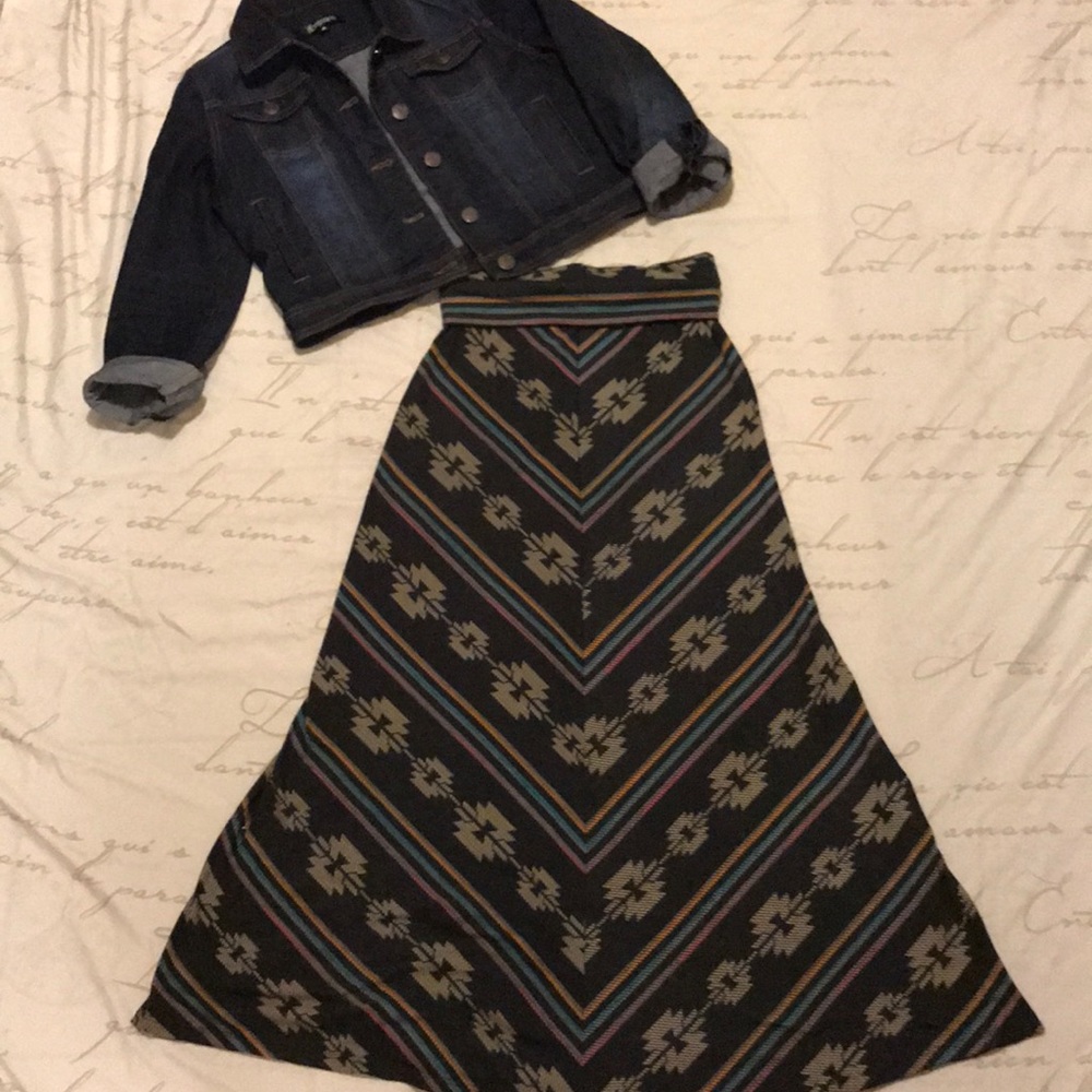 Aztec Print Maxi Skirt