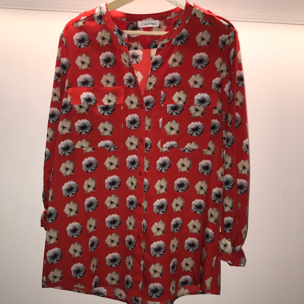 quarter sleeve blouse floral long