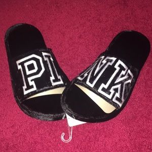 PINK by Victoria’s Secret black slippers - medium