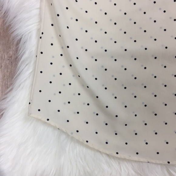 Merona | Cream Short Sleeve Polka Dot Blouse S - Picture 2 of 8