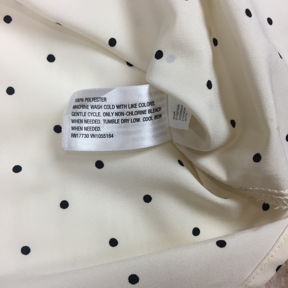 Merona | Cream Short Sleeve Polka Dot Blouse S - Picture 6 of 8