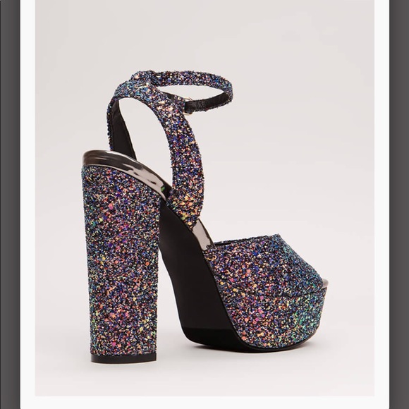 Glitter platform heel - Picture 3 of 3