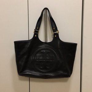 Authentic Tory Burch Bombe Burch Leather Tote