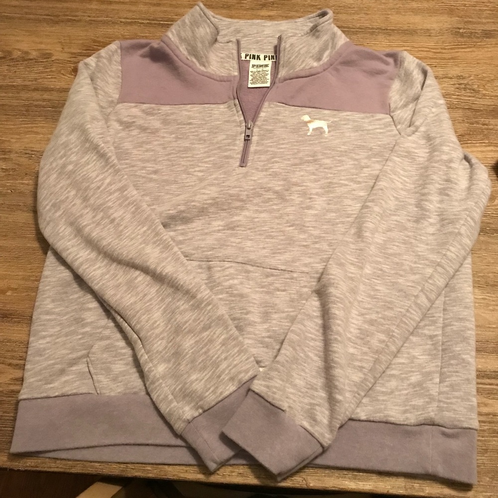 Pink Victoria Secret quarter zip size LARGE