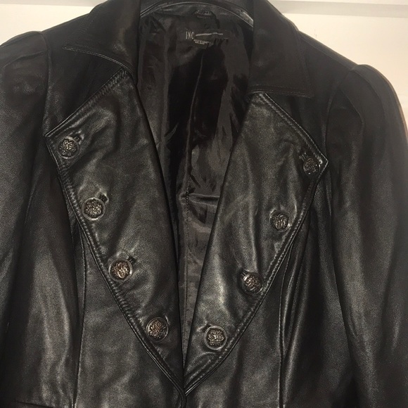 EUC Black INC Black 💯% leather lined jacket Sz M - Picture 2 of 6