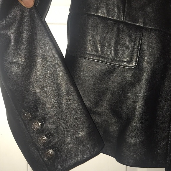 EUC Black INC Black 💯% leather lined jacket Sz M - Picture 3 of 6