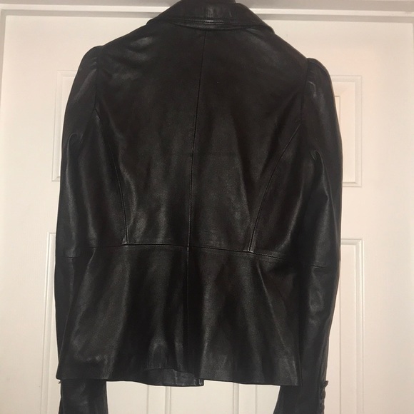 EUC Black INC Black 💯% leather lined jacket Sz M - Picture 4 of 6