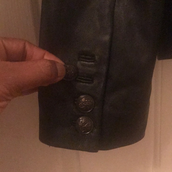 EUC Black INC Black 💯% leather lined jacket Sz M - Picture 5 of 6