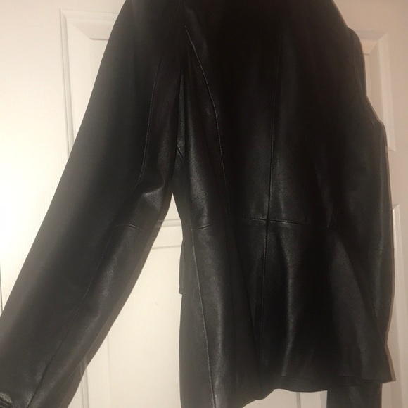 EUC Black INC Black 💯% leather lined jacket Sz M - Picture 6 of 6