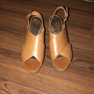 Brown platform wedges
