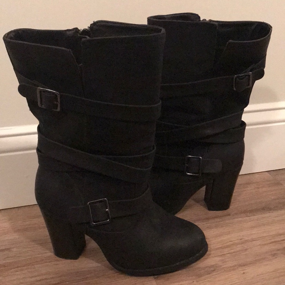 Black Strappy Boots
