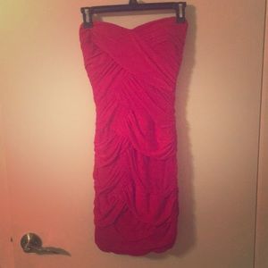 Red Bebe dress, perfect for a cocktail party.