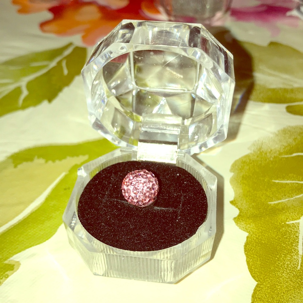 Pink crystal cell phone charm