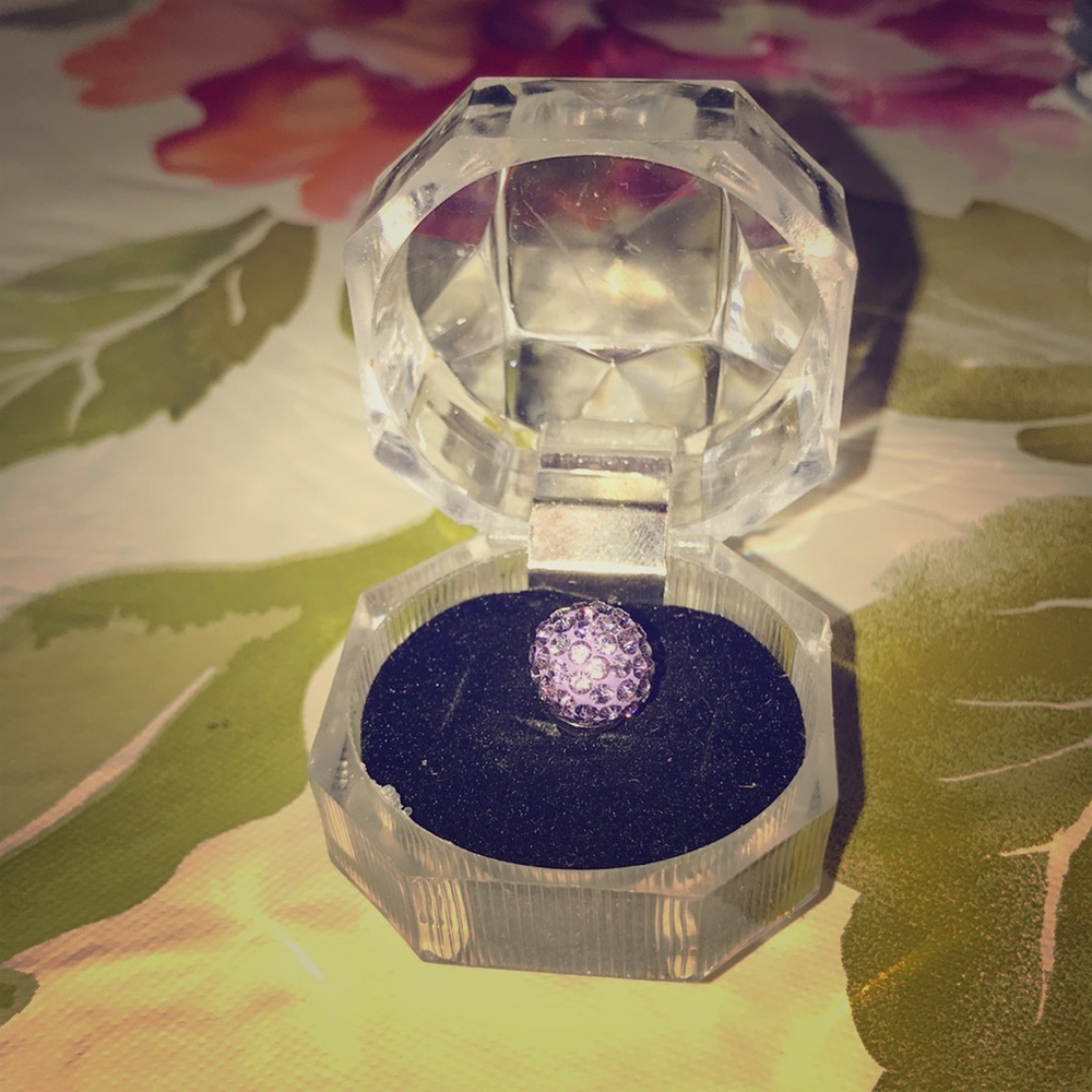 Purple crystal cell phone charm