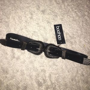 Oversized double buckle belt