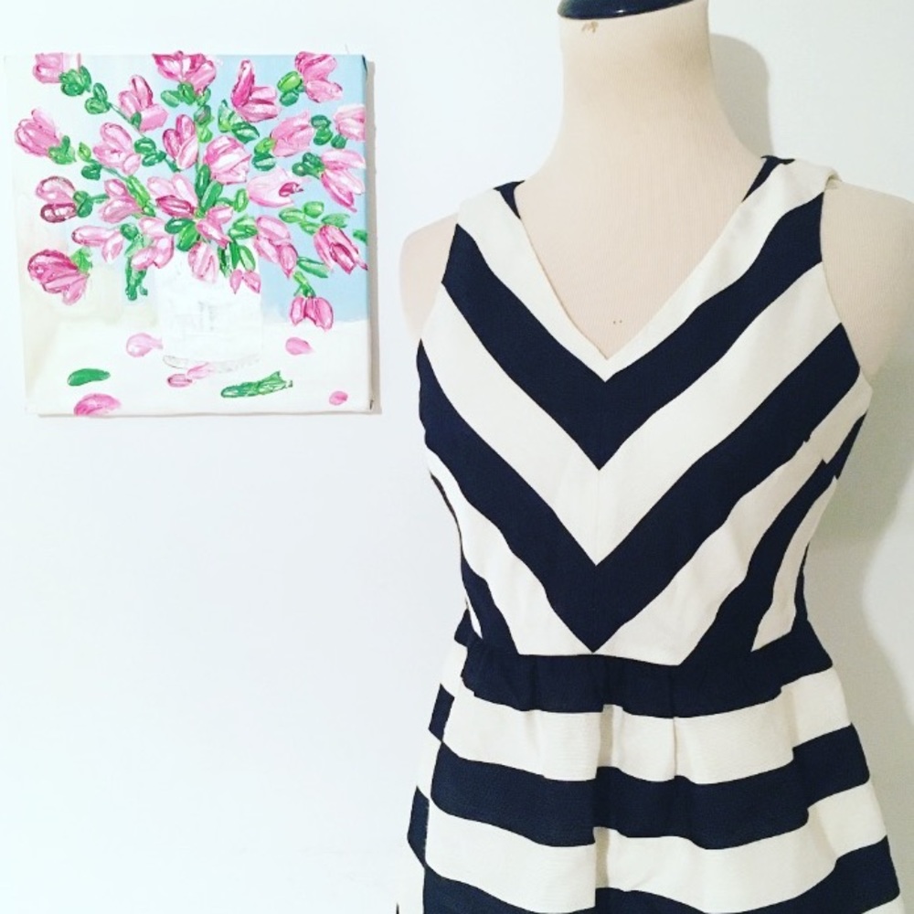 Ann Taylor LOFT | Fit and Flare Striped Dress