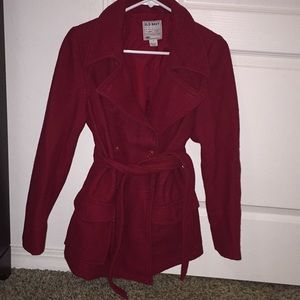 Old navy red peacoat