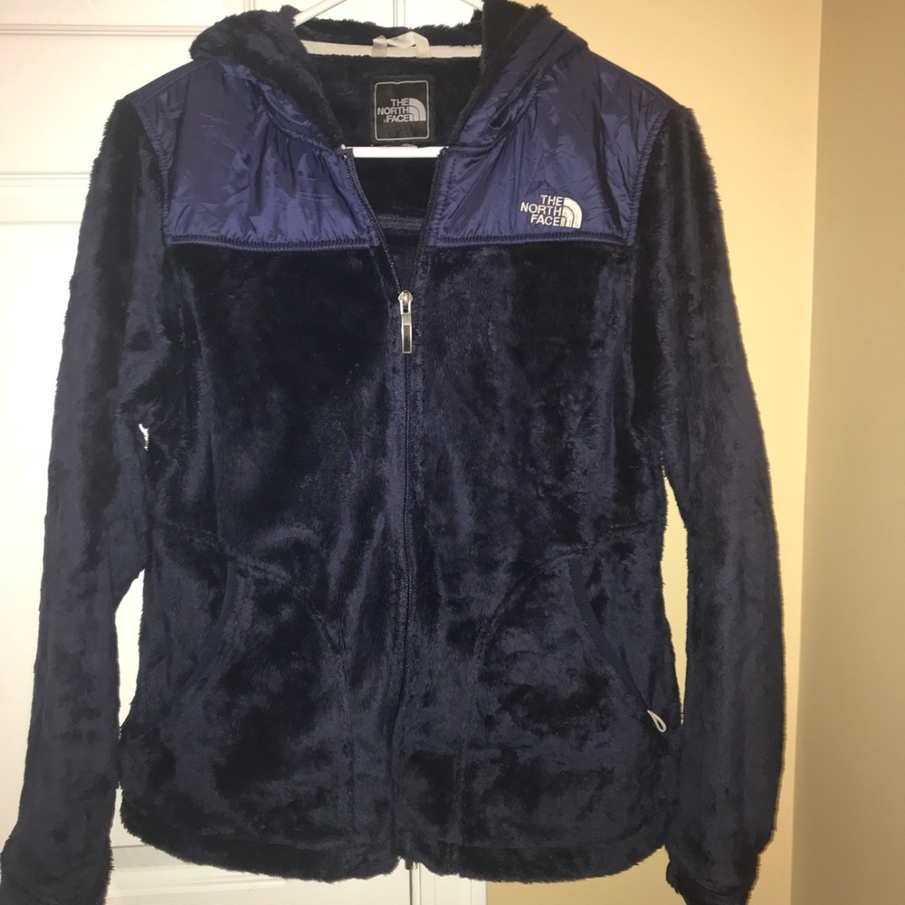 Navy North Face with hood.