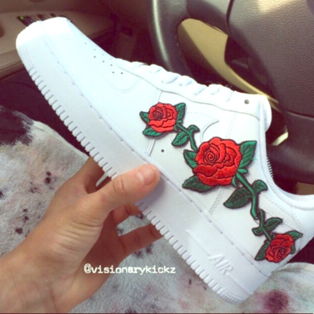 Custom Stitched Rose AF1