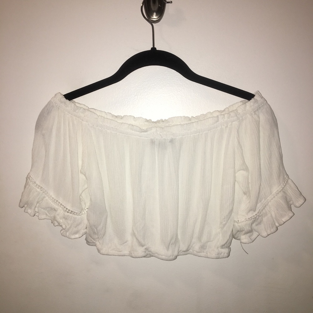 White Flowy Crop Top