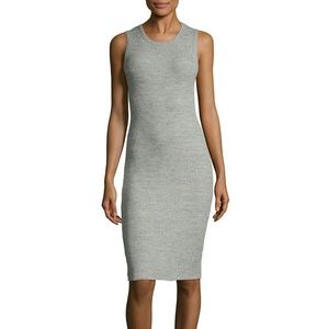James Perse Cotton Ribbed Crewneck Sheath Dress