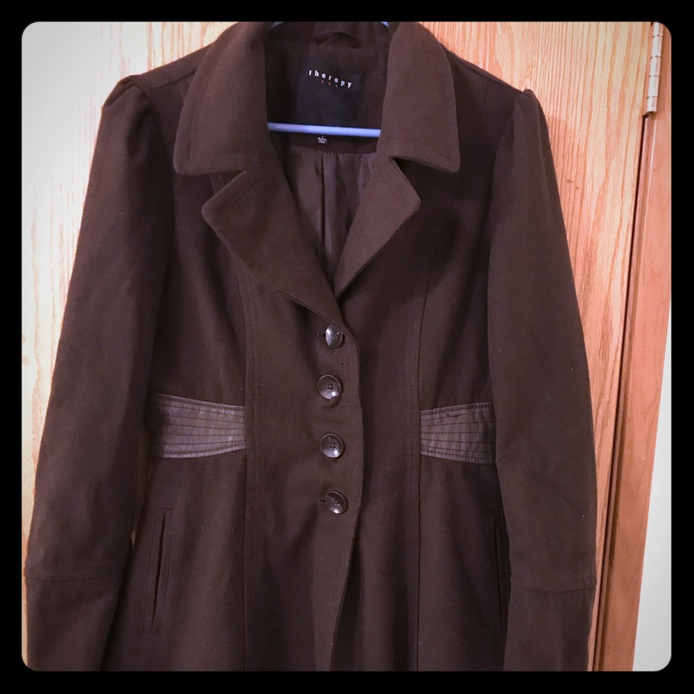 Brown peacoat