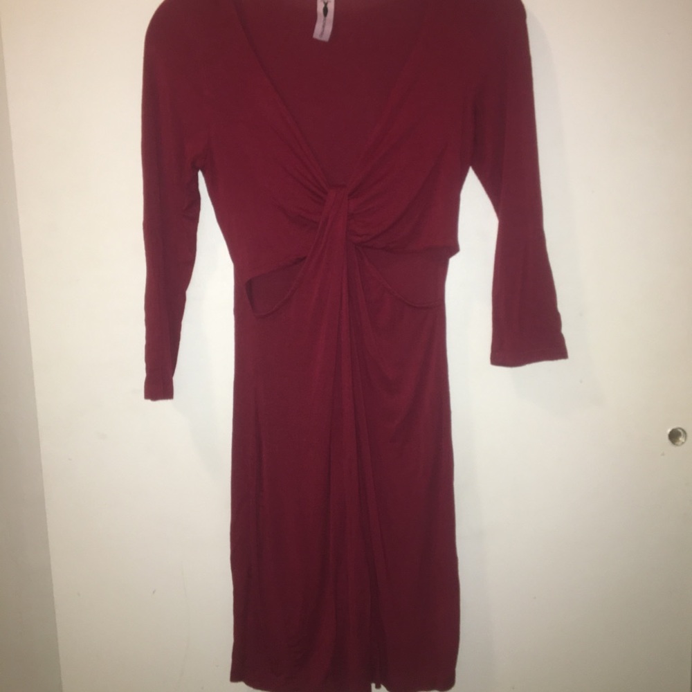 Super Sexy Burgundy Tie Dress