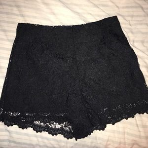 Black lace shorts!