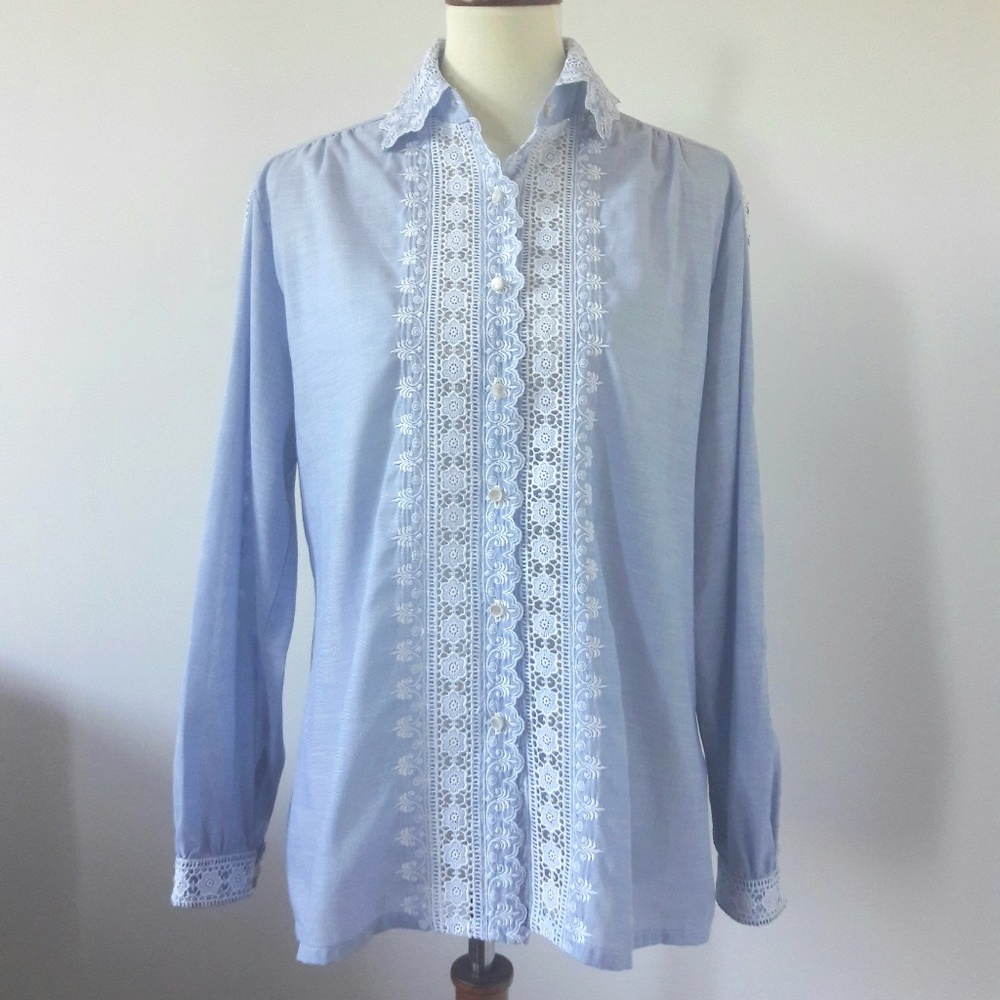 Vintage Blouse with Lace Detail
