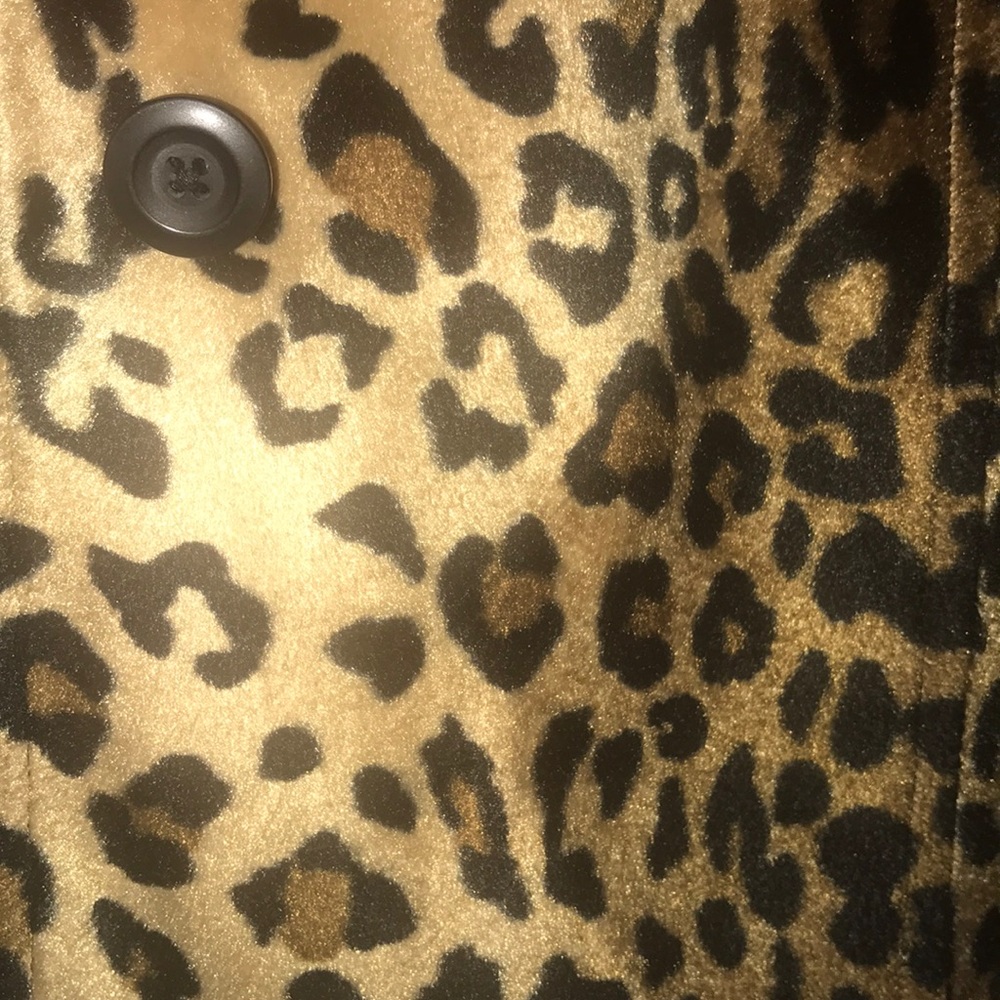 EUC leopard print trench all weather coat Sz M - Picture 5 of 7