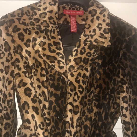 EUC leopard print trench all weather coat Sz M - Picture 2 of 7