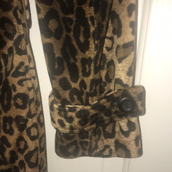 EUC leopard print trench all weather coat Sz M - Picture 4 of 7
