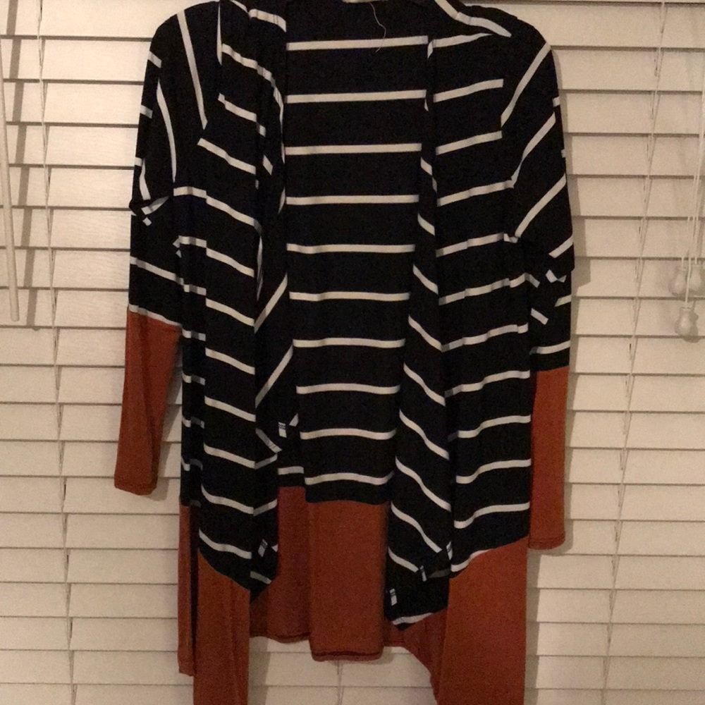 Black, white and brown cardigan