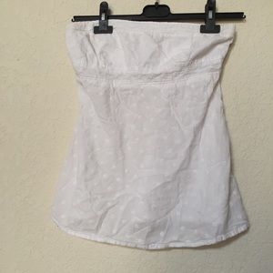 American Eagle White Strapless Top