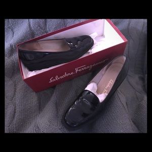 Salvatore Ferragamo black loafers, size 7