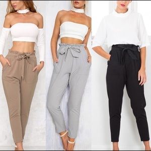 Black Harem Pencil Trouser Capri Pants