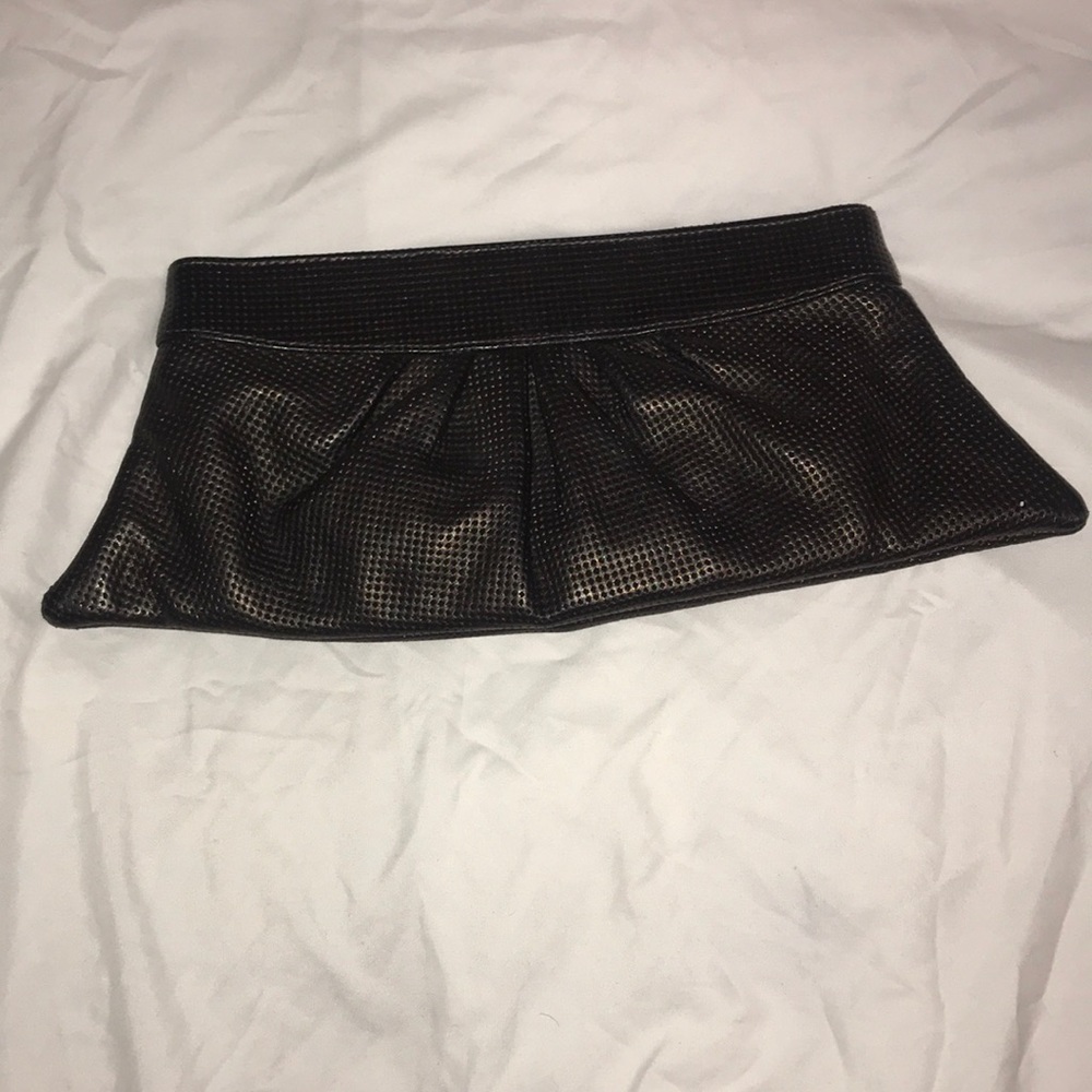 Lauren Merkin perforated Leather bronze clutch