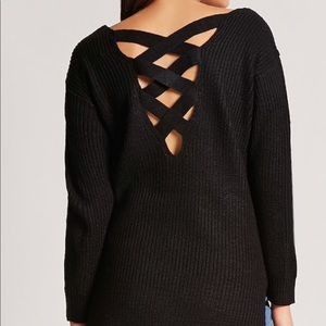 Forever21 caged back ribbed sweater
