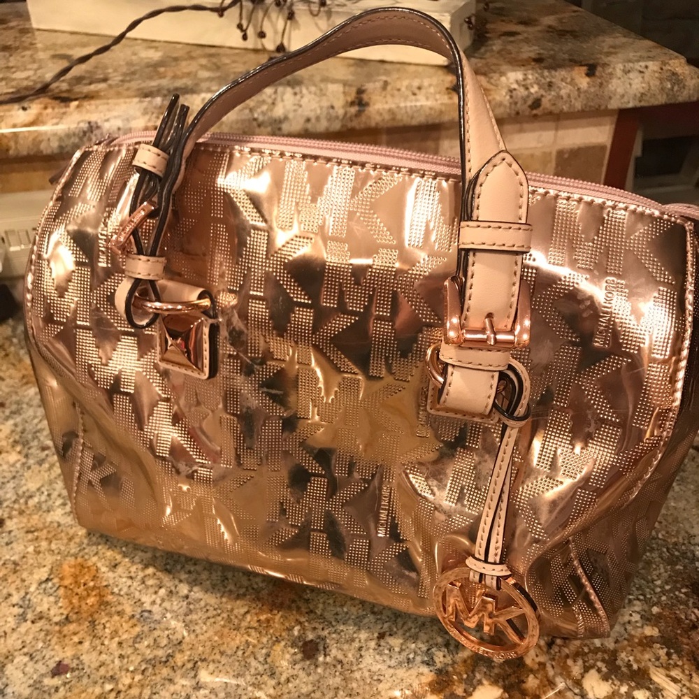 Rose gold Michael Kors satchel - like new!