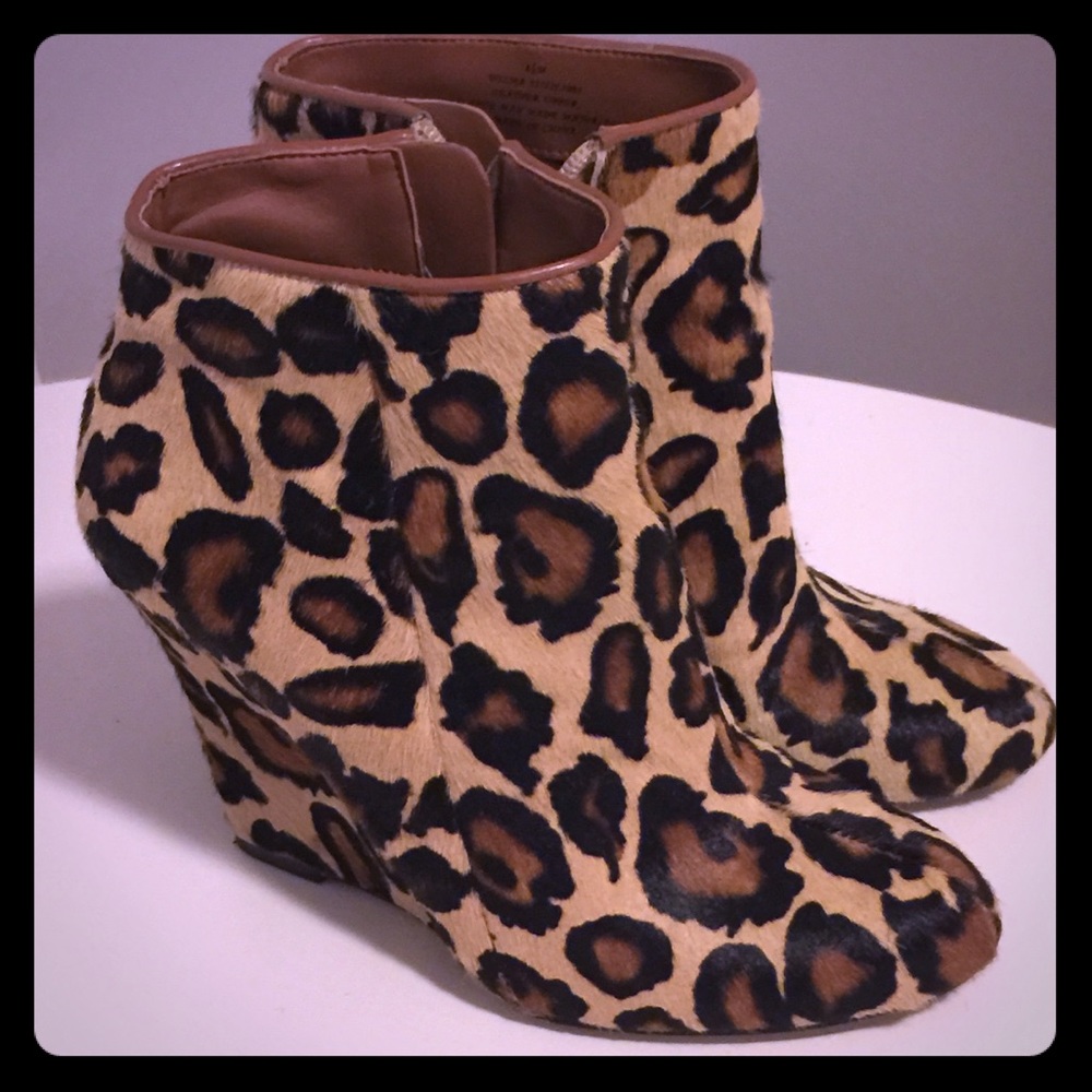 Sam Edelman Wilma leopard wedge booties