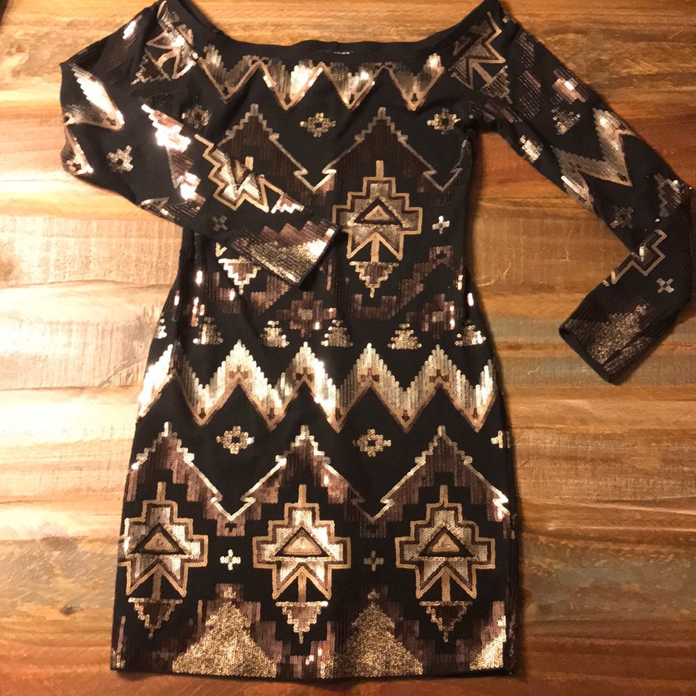 Size small sequin off the shoulder body-con dress